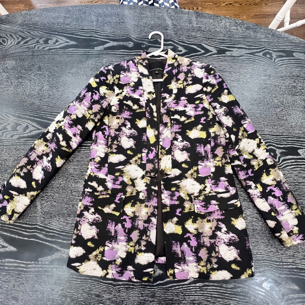 Banana Republic Women's Black and Purple Blazer